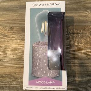 West & Arrow Mood Lamp. Batter/USB. Terrazzo Base. LED Lighting. NWT.